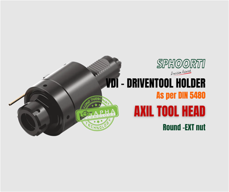 SPHOORTI | DRIVEN TOOL HOLDER | AXIAL TOOL HEAD-ROUND | EXT NUT